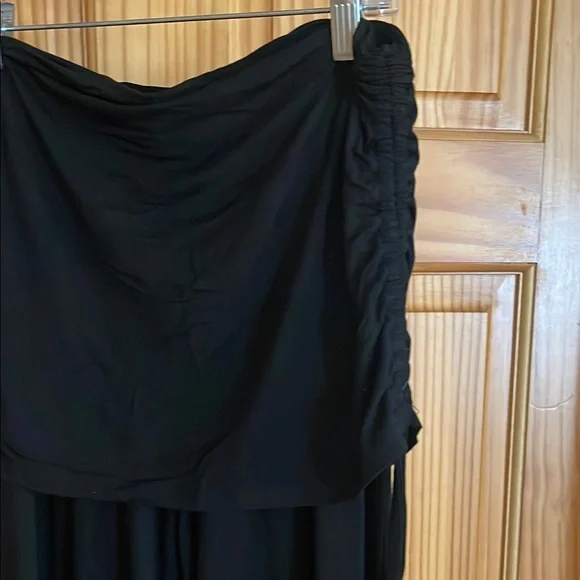 Black wide leg pant with skirt & Side Ties - Picture 6 of 12